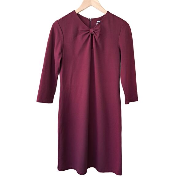 J McLaughlin Isabel Burgundy 3/4 Sleeve Sheath Dress Size Medium - Picture 8 of 11